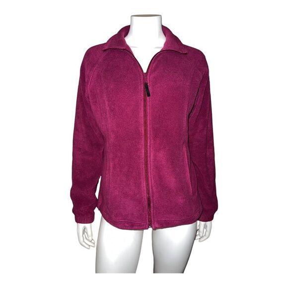 Columbia Fuchsia Benton Springs Full Zipped Fleece Jacket Women's Medium EUC - Picture 1 of 6